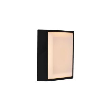 Veggljós LED Oliver Square svart 17,5x17,5 cm