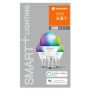 Snjallpera 3 stk LED E14 RGBW Ledvance Smart+ 4,9W Ø46 mm