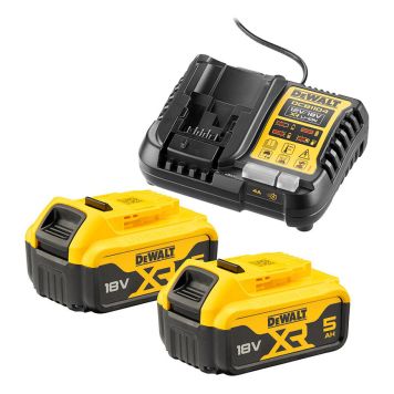 Rafhlaða 18V 2x5Ah og hleðslutæki DeWALT DCB1104P2-QW