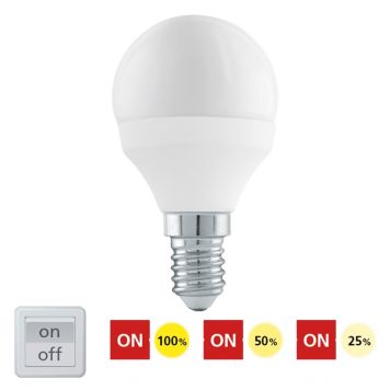 Ljósapera LED E14 innbyggður dimmer 4,9W Ø45 mm