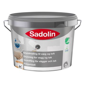 Grunnmálning fyrir vegg og loft helmatt hvítur 10L Sadolin