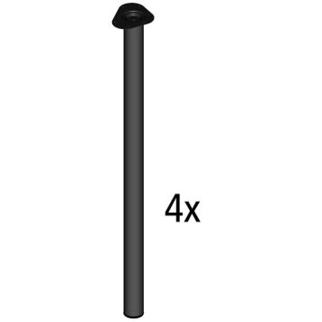 Borðfætur 4 stk Ø60x700 mm Element-System svartir