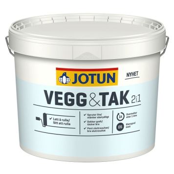 Loft- & Veggmálning 2 í 1 hvítur grunnur 2,7L Jotun