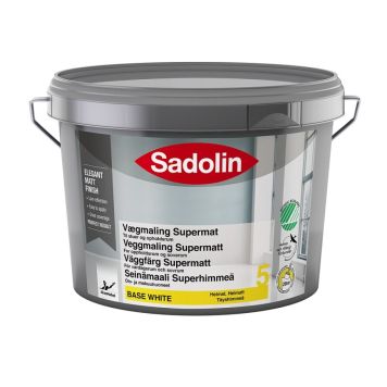 Vegg- og loftmálning Supermat base hvítur 10L Sadolin