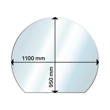 Gólfplata fyrir kamínu gler Aduro 110x95 cm