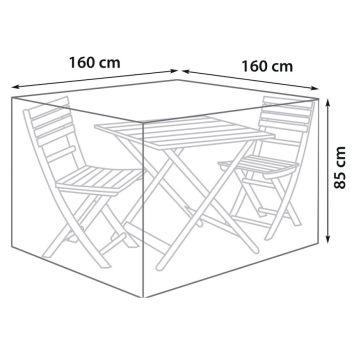 Yfirbreiðsla fyrir garðsett 160x160x85 cm Sunfun svart