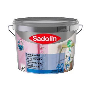 Viðar- og Málmmálning hvítur hálfglans RAL9010 2,5L Sadolin