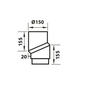 Beygja-S 20mm fyrir kamínu Aduro 