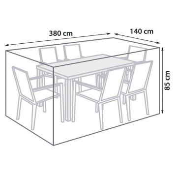 Yfirbreiðsla fyrir garðsett 380x140x85 cm Sunfun svört