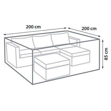 Yfirbreiðsla fyrir garðsett 200x200x85 cm Sunfun svört