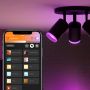 Kastarar 3xGU10 Fugato Philips Hue Ø19.5 cm svartir