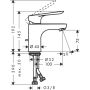 Handlaugartæki Hansgrohe Logis E 70 Króm með botnventil